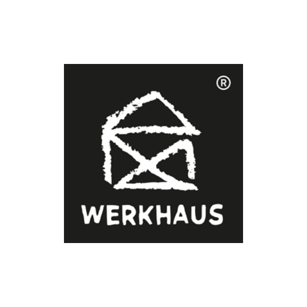 Werkhaus Logo schwarz weiß, kleines Haus