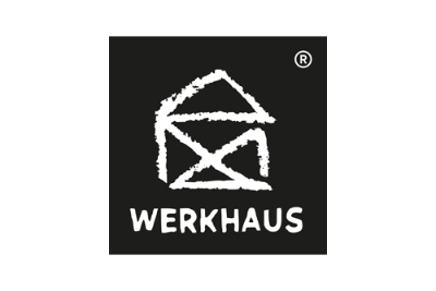 Werkhaus Logo schwarz weiß, kleines Haus